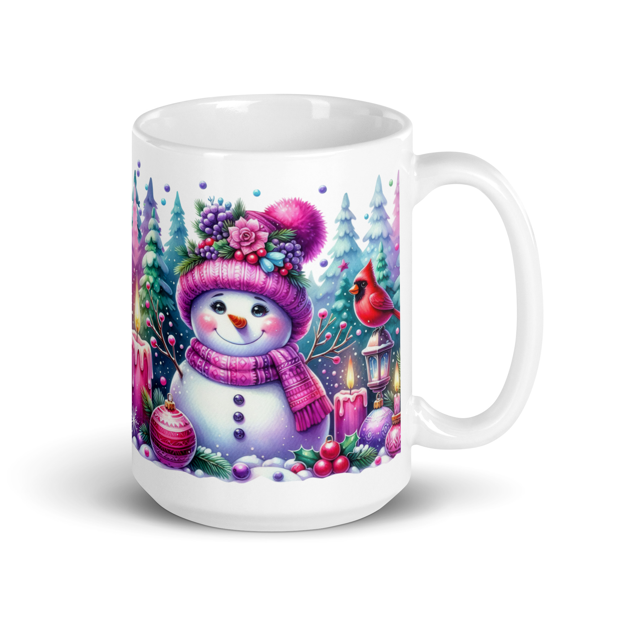Purple Christmas Mug | Cozy Snowman Winter Wonderland Cup - Image 5