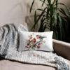 Winter Birds Decorative Pillow | Red Robins & Berries Accent Cushion – red back