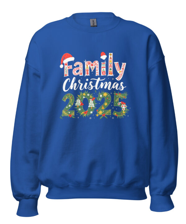 Family Christmas 2025 Sweatshirt DTFlex Design on Light Blue