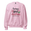 Light pink Bumps First Christmas graphic sweatshirt.