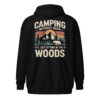 Camping Without Beer Zip Hoodie | Funny Outdoor Adventure Sweatshirt – black back