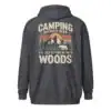 Camping Without Beer Zip Hoodie | Funny Outdoor Adventure Sweatshirt – dark heather back
