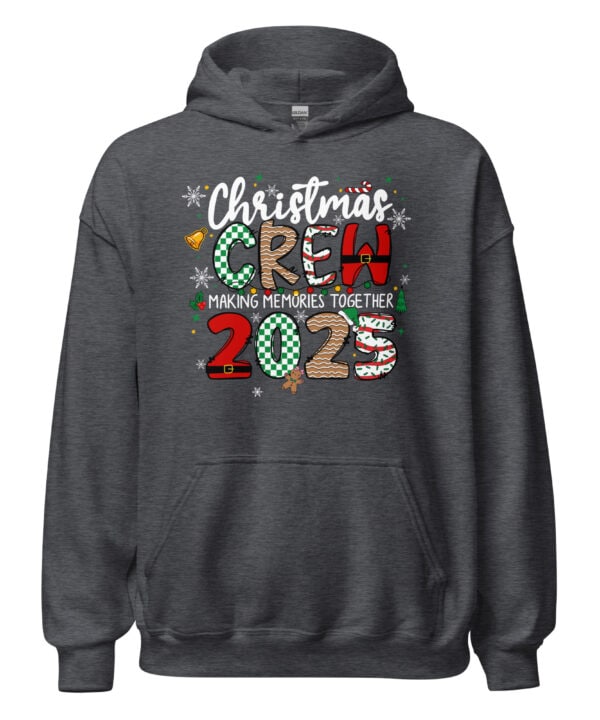 Christmas Crew 2025 Hoodie | Festive Family Matching Outfit – dark heather