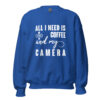 Coffee and My Camera Sweatshirt | Creative Caffeine Vibes – royal front