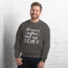 Coffee and My Cat Sweatshirt | Cozy Feline & Caffeine Vibes – charcoal front