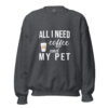 Coffee and My Pet Sweatshirt | Caffeine & Companionship Vibes – dark heather front