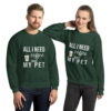 Coffee and My Pet Sweatshirt | Caffeine & Companionship Vibes – forest green front