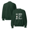 Coffee and My Pet Sweatshirt | Caffeine & Companionship Vibes – forest green front back