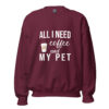Coffee and My Pet Sweatshirt | Caffeine & Companionship Vibes – maroon front