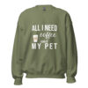 Coffee and My Pet Sweatshirt | Caffeine & Companionship Vibes – green front