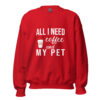 Coffee and My Pet Sweatshirt | Caffeine & Companionship Vibes – red front