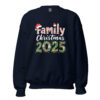 Navy Family Christmas 2025 holiday sweatshirt with festive graphic.