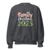 Dark gray Family Christmas 2025 holiday sweatshirt front view.