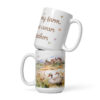 Farm Love Wears Feathers Mug | Countryside Serenity – white front