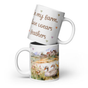 Farm Love Wears Feathers Mug | Countryside Serenity