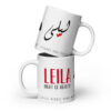 Leila Mug | Night of Beauty – Arabic Calligraphy Design – white front