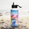 Let’s Cruise Water Bottle | Tropical Sunset Adventure – white left
