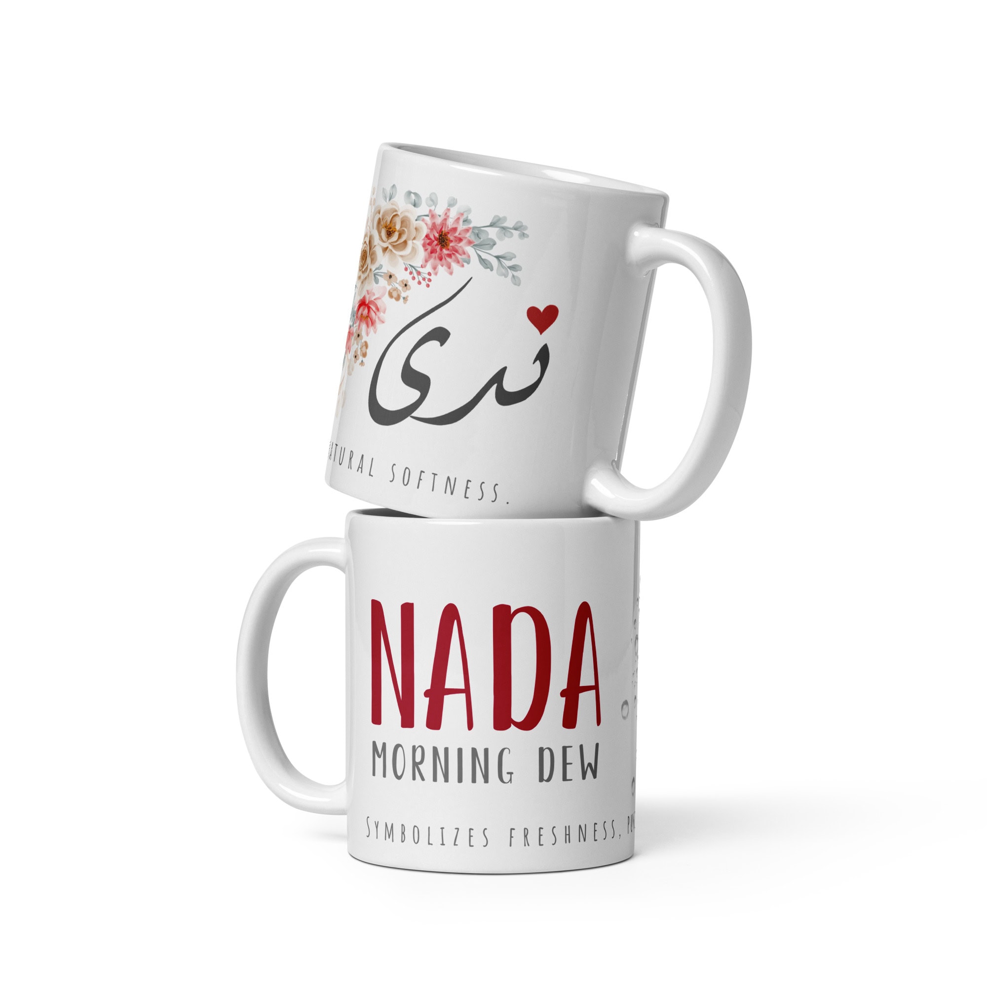 Nada Mug | Morning Dew Elegance â white front