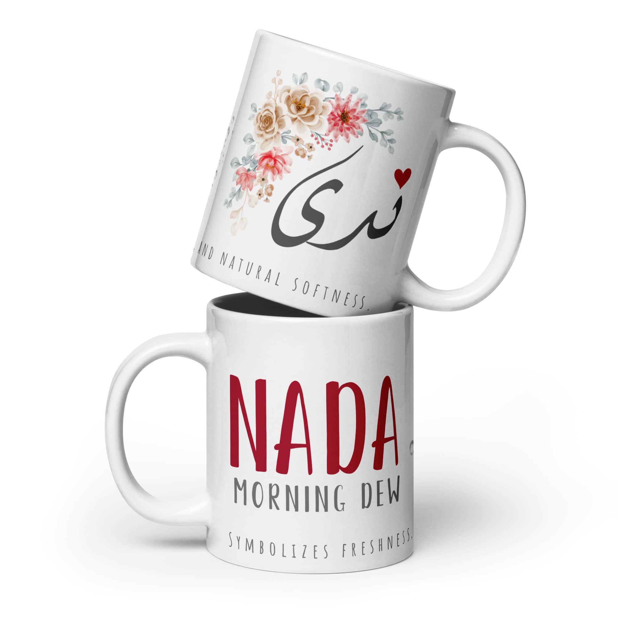 Nada Mug | Morning Dew Elegance â white front