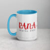 Rana cyan coffee mug with Joyful Gaze personalization.