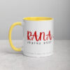 Personalized RANA JOYFUL GAZE white and yellow coffee mug.