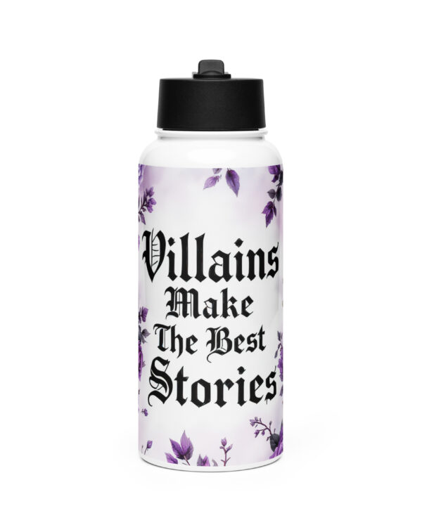 Villains Make The Best Stories Water Bottle – Gothic Book Lover Design