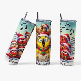 Winging It Bird Choir Tumbler | Funny Christmas Cup