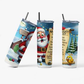 Naughty List Santa Tumbler | Funny Christmas Gift Cup