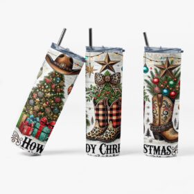Howdy Christmas Tumbler | Western Holiday Cowboy Cheer