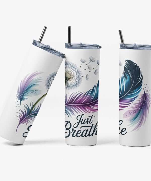 Just Breathe Tumbler | Calm Feather & Dandelion Cup