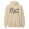 Sand Shes Mine hoodie with blue hearts graphic.