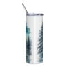 Wolf Moon Tumbler | Winter Forest Nightscape – white back