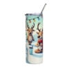 Namaste Reindeer Tumbler | Funny Christmas Yoga Cup – white left
