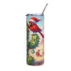 Desert Christmas Cactus Tumbler | Festive Cardinals Cup – white left