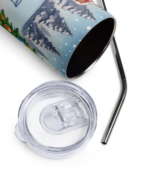 Meltdown Snowman Tumbler | Funny Christmas Wine Cup – white detail