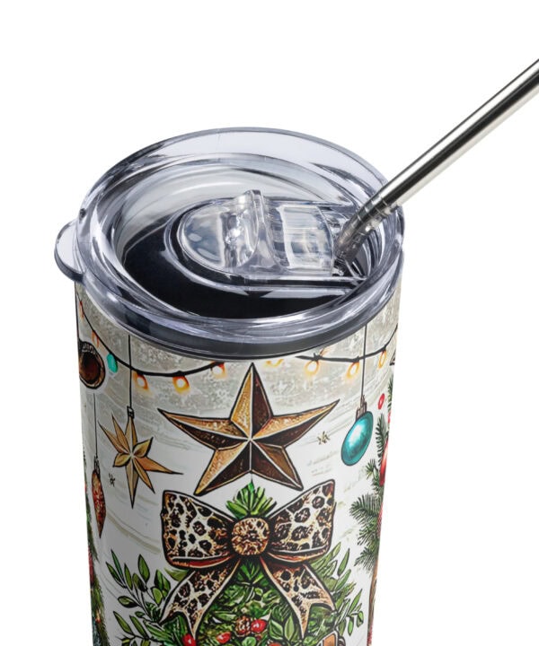 Howdy Christmas Tumbler | Western Holiday Cowboy Cheer – white detail