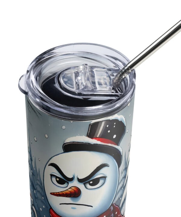 Grumpy Snowman Tumbler | Funny Christmas Attitude Cup – white detail