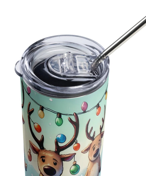 Namaste Reindeer Tumbler | Funny Christmas Yoga Cup – white detail