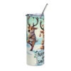 Namaste Reindeer Tumbler | Funny Christmas Yoga Cup – white right