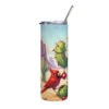 Desert Christmas Cactus Tumbler | Festive Cardinals Cup – white right