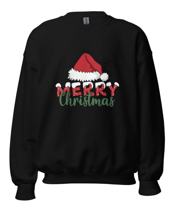 Merry Christmas Sweatshirt | Festive Holiday Cheer – black front