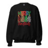 Merry Christmas Trees Sweatshirt | Cozy Festive Winter Style – black front