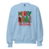 Merry Christmas Trees Sweatshirt | Cozy Festive Winter Style – blue front