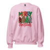 Merry Christmas Trees Sweatshirt | Cozy Festive Winter Style – pink front