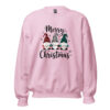 Merry Christmas Gnomes Sweatshirt | Cozy Festive Charm – pink front
