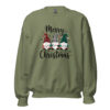 Merry Christmas Gnomes Sweatshirt | Cozy Festive Charm – green front