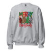Merry Christmas Trees Sweatshirt | Cozy Festive Winter Style – grey front