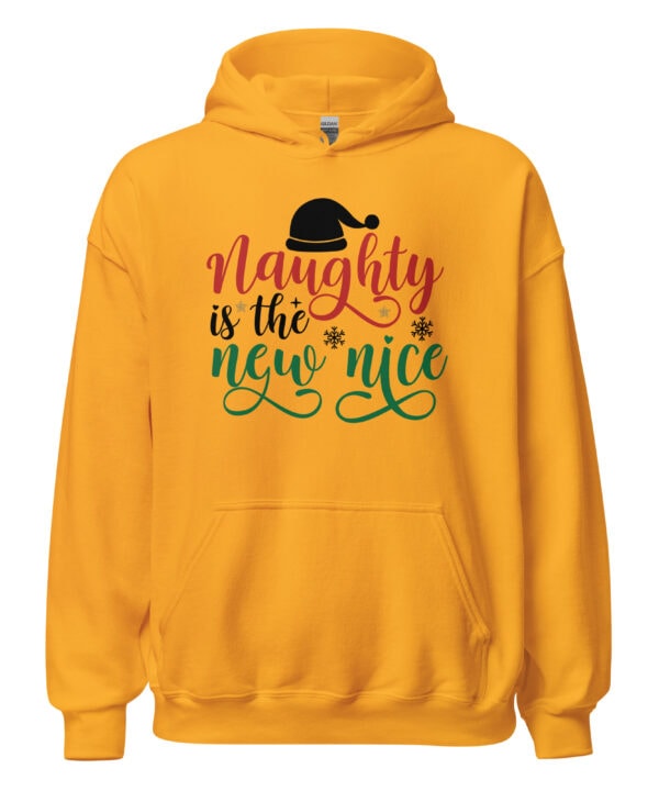 Naughty Is the New Nice Hoodie | Funny Christmas Sweatshirt – gold front