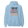 Dear Santa I Really Tried Hoodie | Funny Christmas Sweatshirt – blue front
