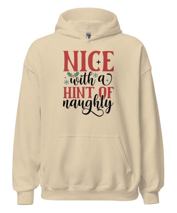 Nice With a Hint of Naughty Hoodie | Funny Christmas Sweatshirt – front